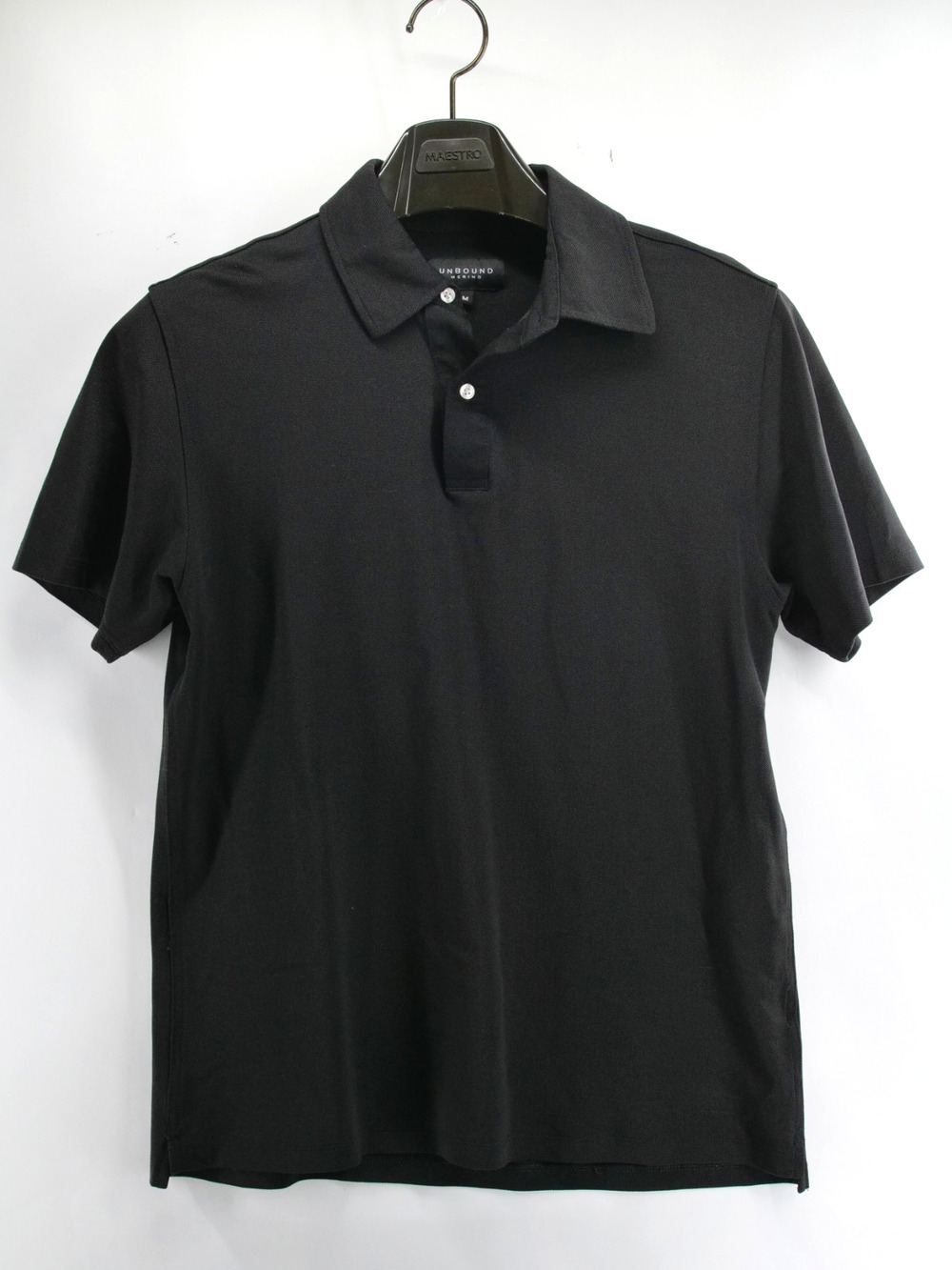 Unbound Merino Polo Shirt Mens Size Medium Black Merino Wool Office Commuter